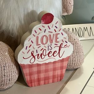 Love is Sweet Wood Cupcake Decor